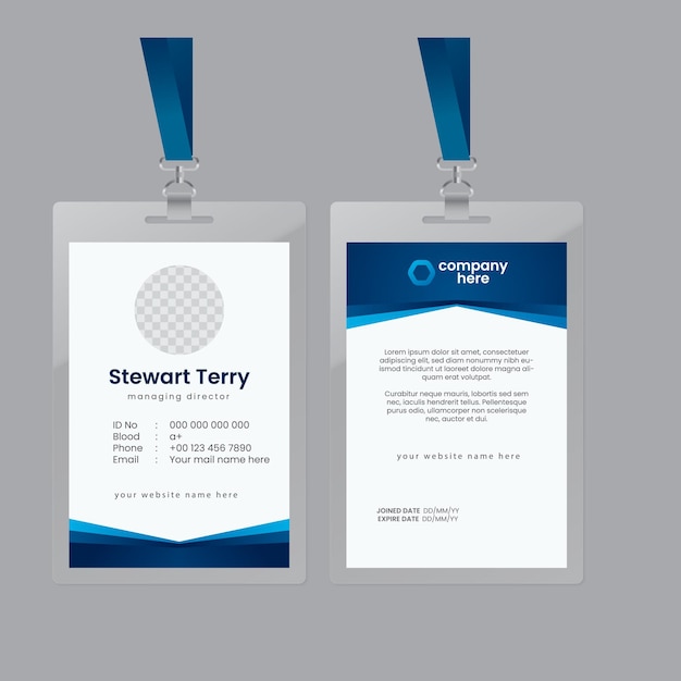 vector abstract id cards template with picture