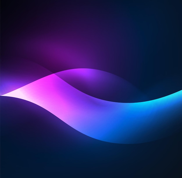 Vector abstract illuminated neon waves