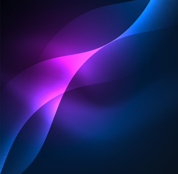 Vector abstract illuminated neon waves