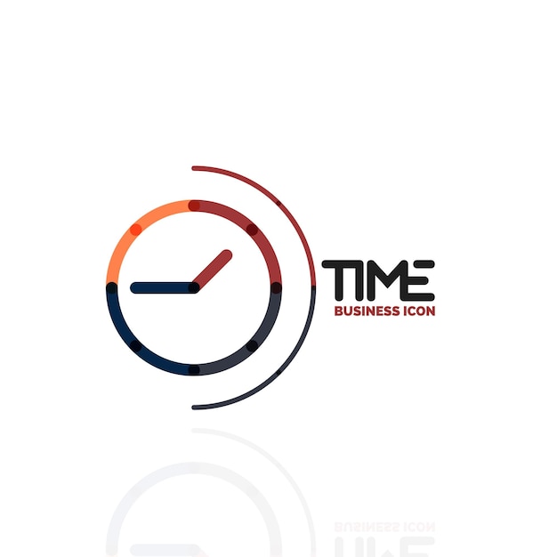 Vector abstract logo idea time concept or clock business icon Creative logotype design template linear flat thin line design