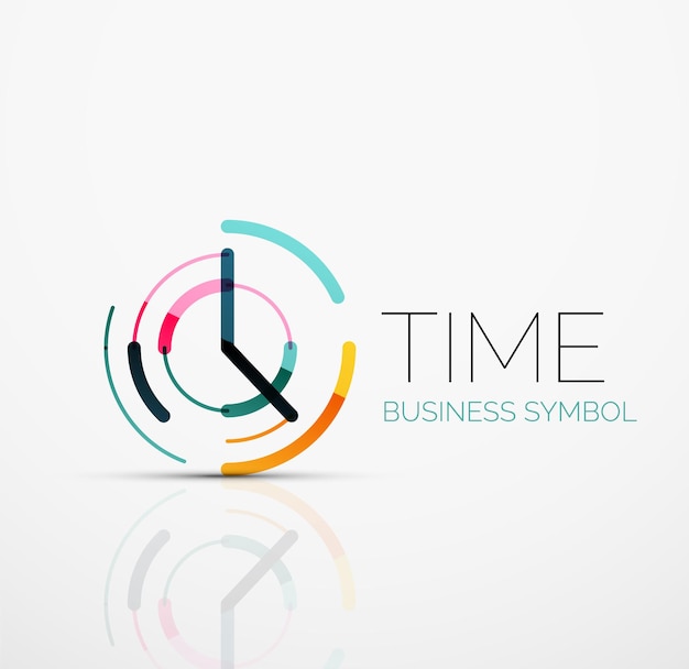 Vector abstract logo idea time concept or clock business icon Creative logotype design template