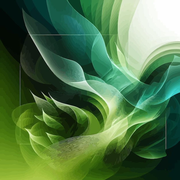 Vector abstract of lush green hues background