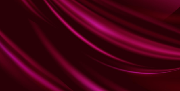 Vector abstract luxury marsala red background cloth. Silk texture, liquid wave, wavy folds elegant wallpaper. Realistic illustration satin velvet material for banner, design