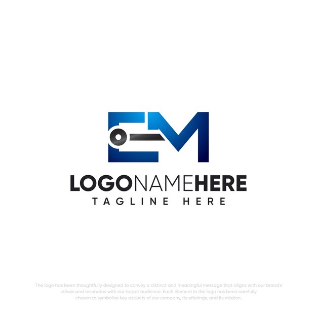 Vector vector abstract monogram initial em logo design