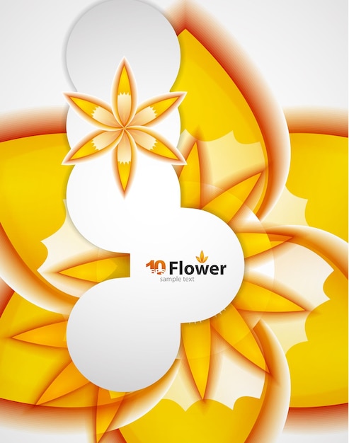 Vector abstract orange flowers background