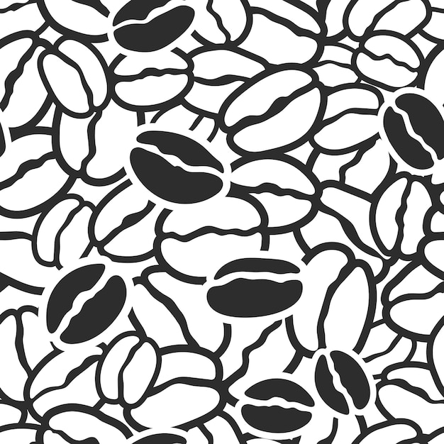 Vector abstract seamless pattern Art line of coffee bean Organic food aroma drink