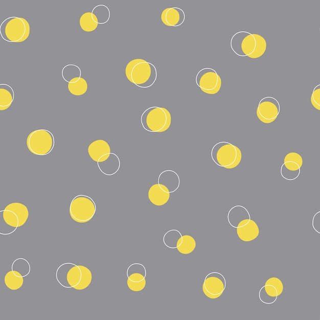 Vector abstract seamless polka dot pattern in yellow colors. Children's background.