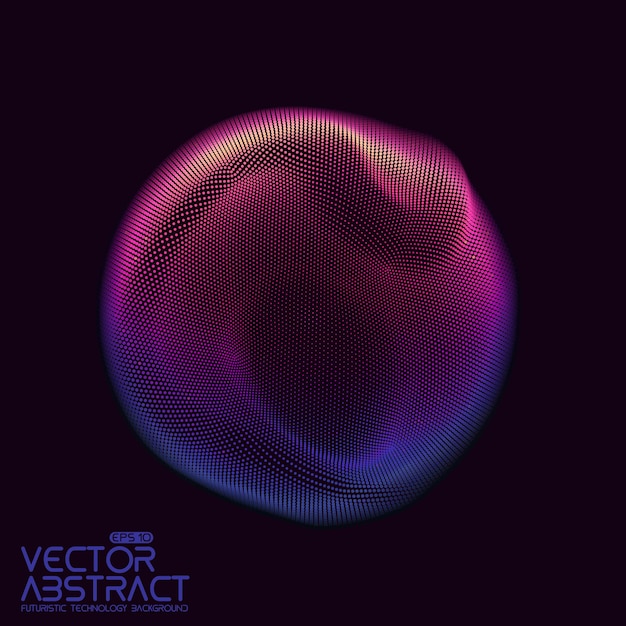 Vector abstract sphere of particles