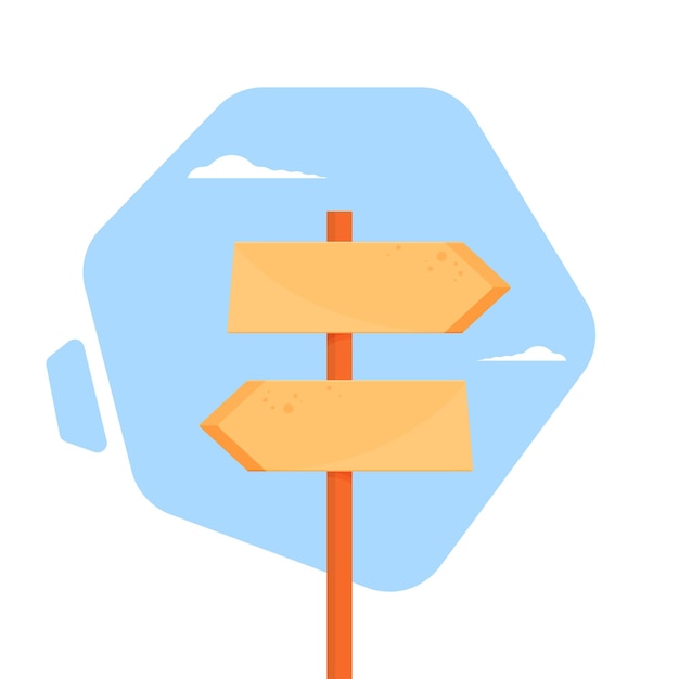 Vector abstract strategy concept in flat style road sign with different arrows