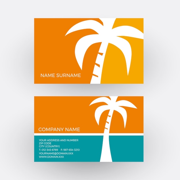 Vector abstract summer adventures Business card