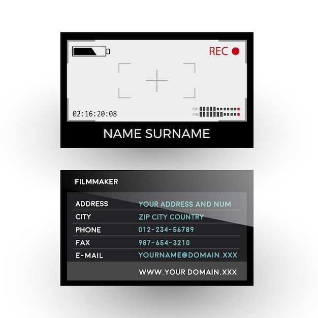 Vector vector abstract viewfinder camera filmmaker concept business card