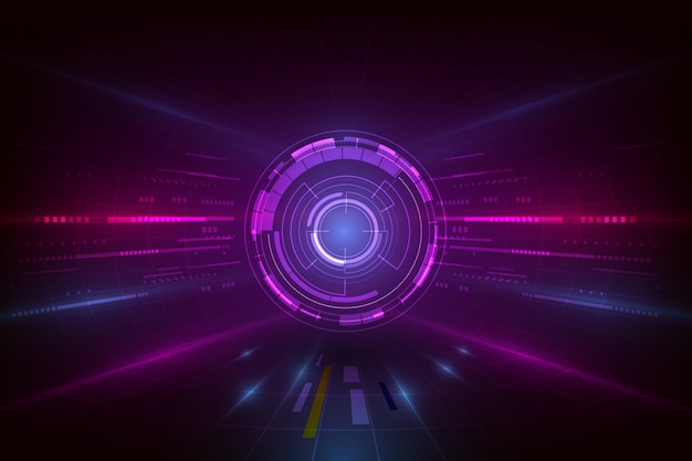 Vector abstract visualization background, digital futuristic technology computer graphic