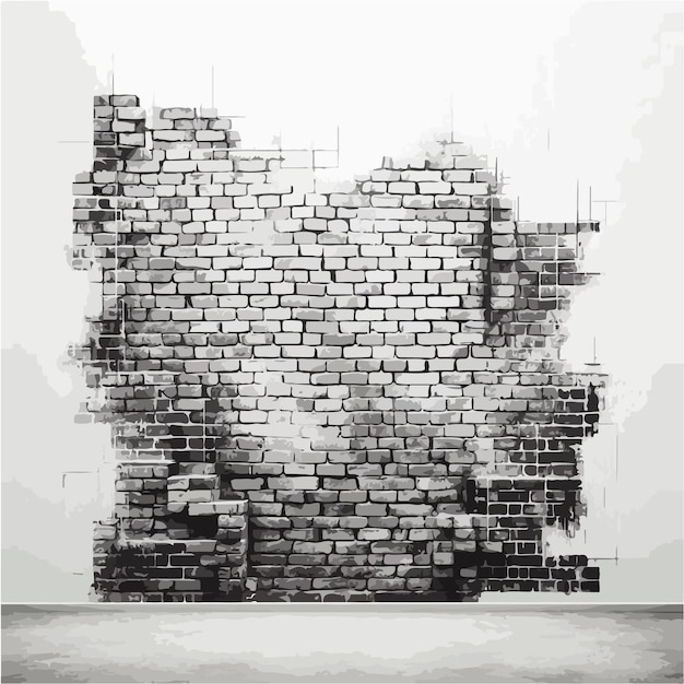 Vector of an aesthetic brick fence background for editing