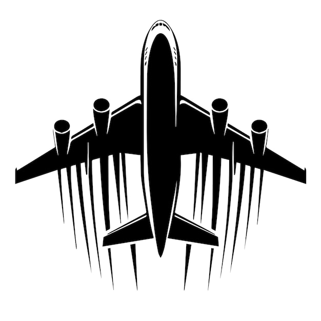 Vector vector airplane silhouette with a simple style