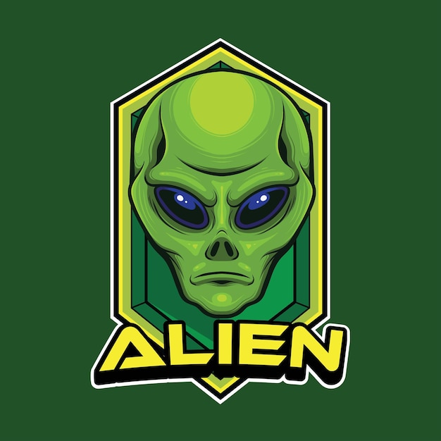 Vector alien mascot logo template for esport and sport team