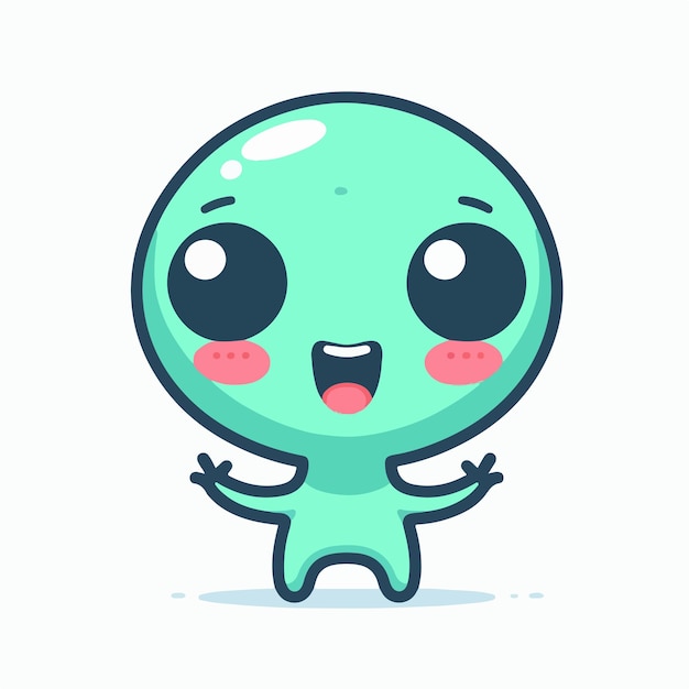 Vector vector alien with a simple flat design style and white background