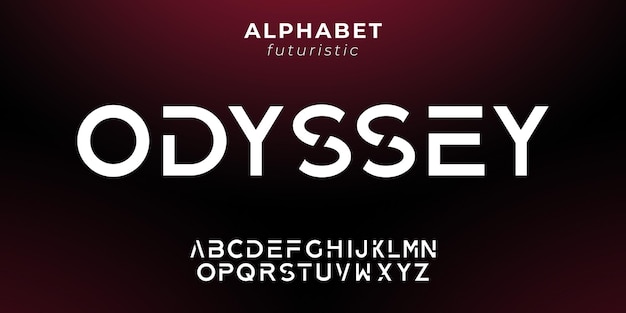 Vector alphabet font future modern lettering style