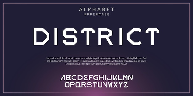 Vector alphabet font future modern lettering style