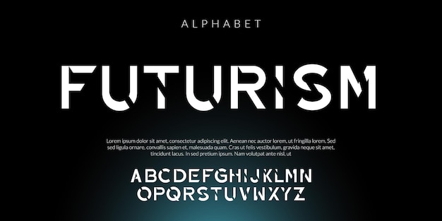 vector alphabet font modern future lettering style