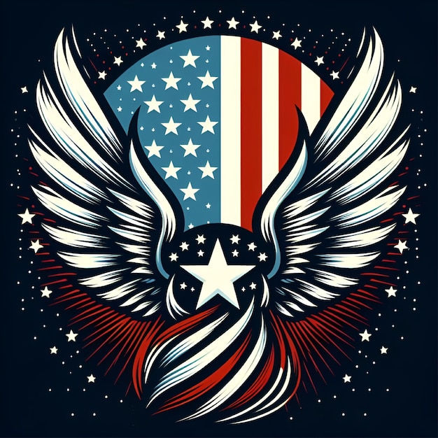 vector american independence day flag logo