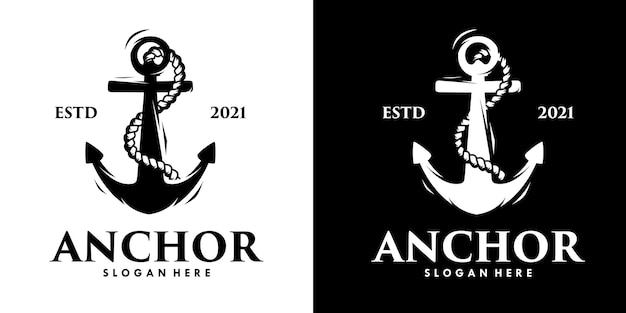 Vector Anchor Illustration silhouette logo design