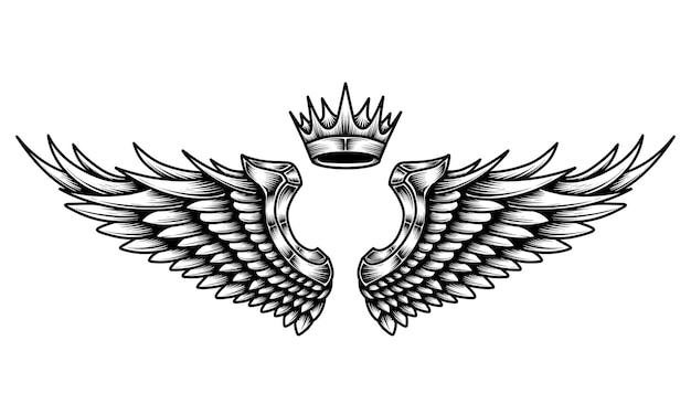 Vector angel wings tattoo design