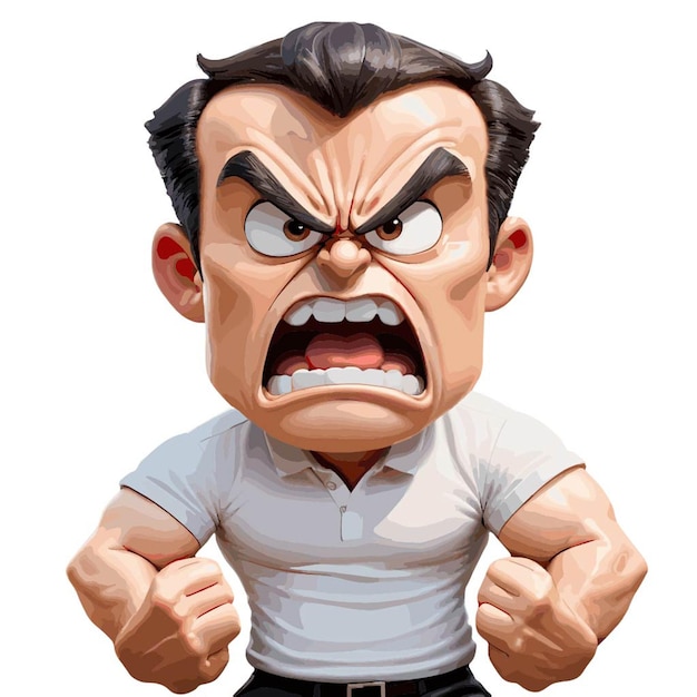 vector of an angry man