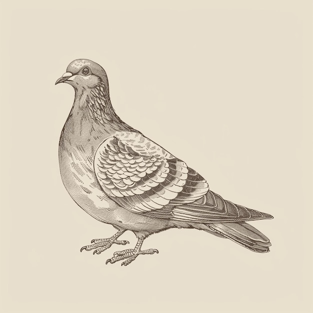 Vector vector antique engraving drawing illustration of dove bird