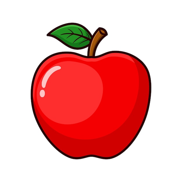 Vector apple fruit cartoon icon illustration Food fruit icon concept isolated