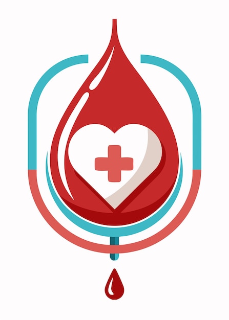 Vector vector art of blood donation on white background