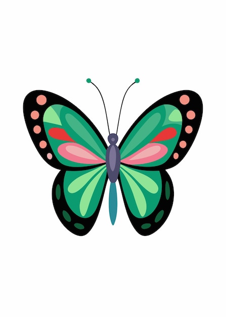 Vector vector art of butterfly on white background