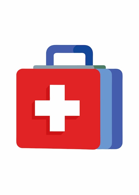 Vector vector art of first aid box on white background