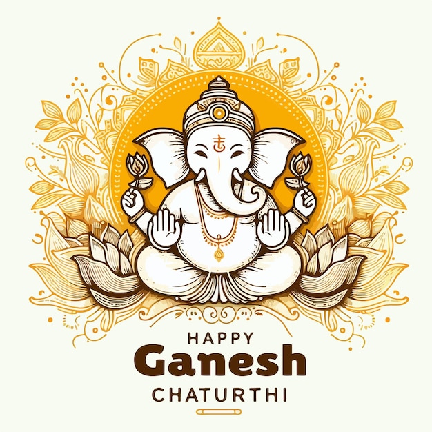 Vector art happy ganesh chaturthi festival celebration background