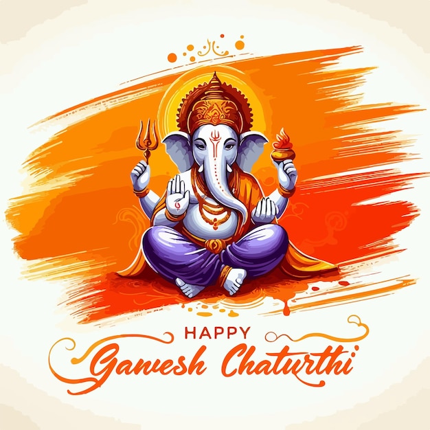 Vector art happy ganesh chaturthi festival celebration background