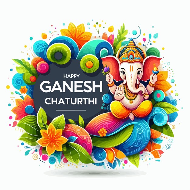 Vector vector art happy ganesh chaturthi festival celebration background