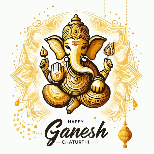 Vector vector art happy ganesh chaturthi festival celebration background