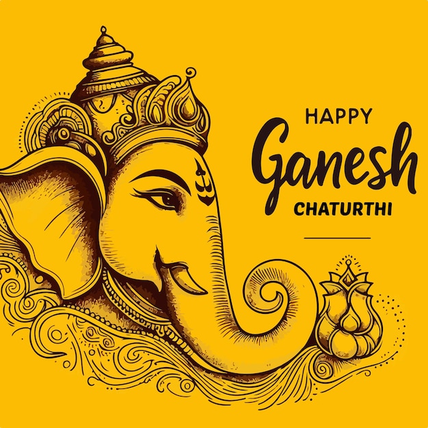 Vector art happy ganesh chaturthi festival celebration background