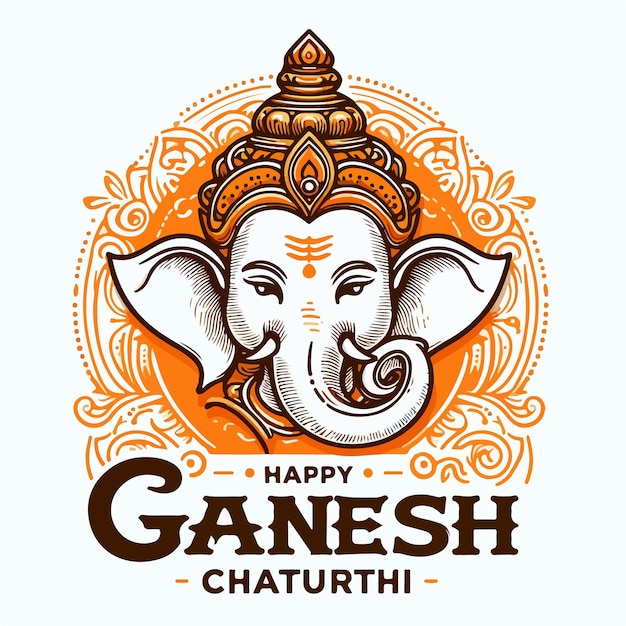 Vector art happy ganesh chaturthi festival celebration background