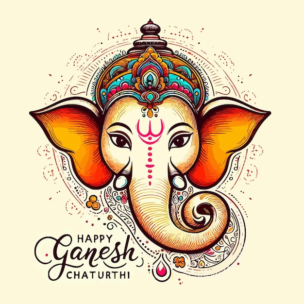 Vector art happy ganesh chaturthi festival celebration background