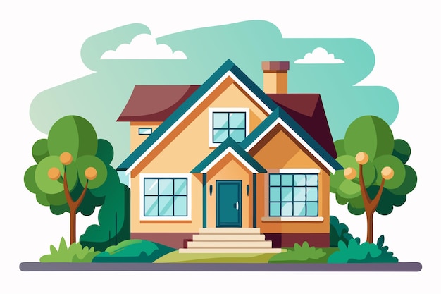 Vector art of Home on white background