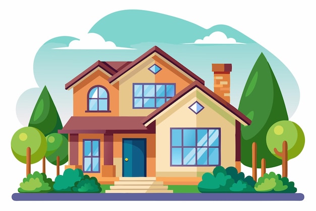 Vector art of Home on white background