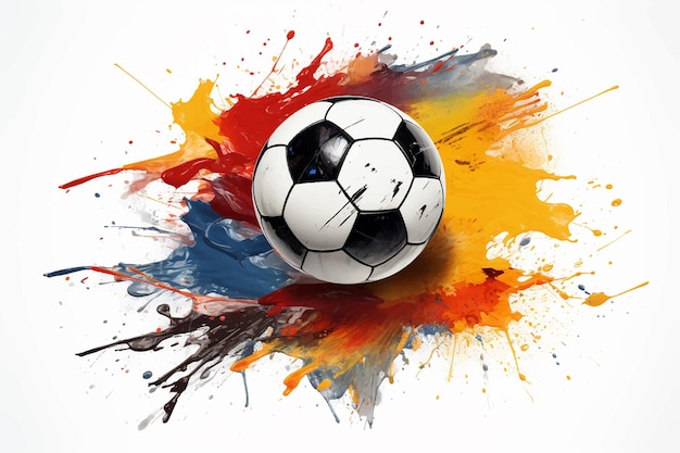 vector art illustraion football designSoccer ball football watercolor hand drawn illustration