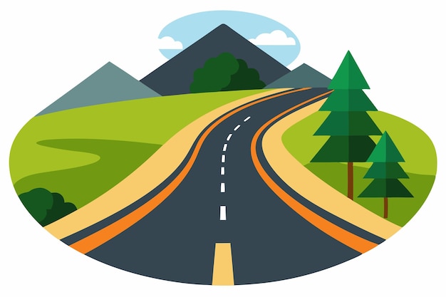 Vector art of Road on white background