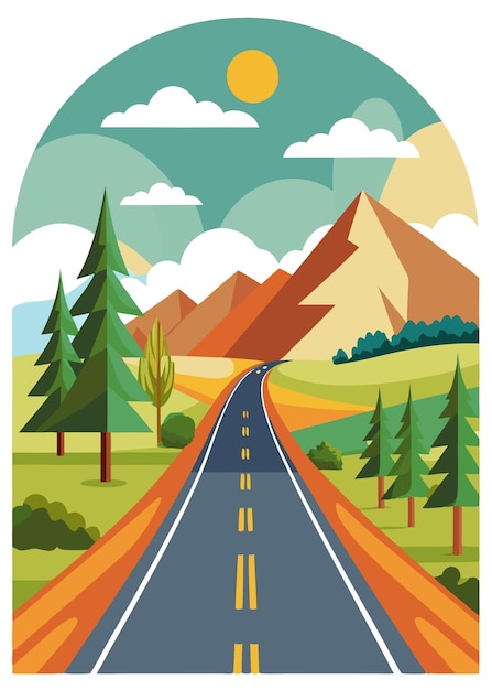 Vector art of Road on white background