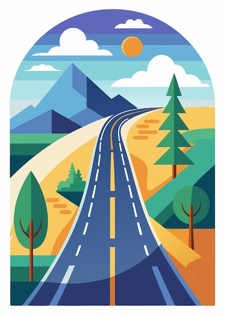 Vector art of Road on white background