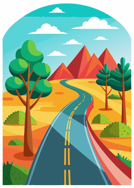 Vector art of Road on white background