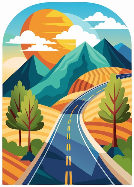 Vector art of Road on white background