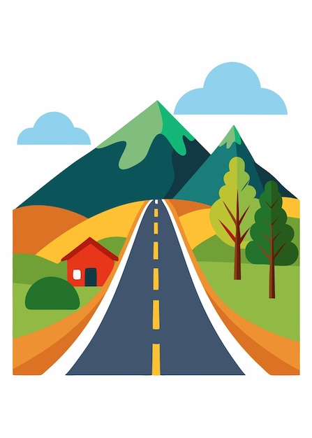 Vector art of Road on white background