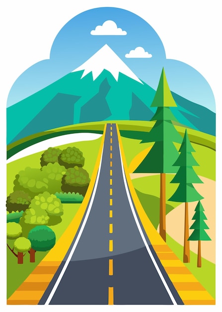 Vector art of Road on white background