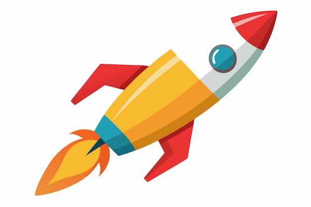 Vector art of Rocket on white background